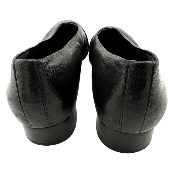 Unisa Black Leather Wood Block Heel Round Toe Women Size 9AA Narrow - Picture 5 of 6